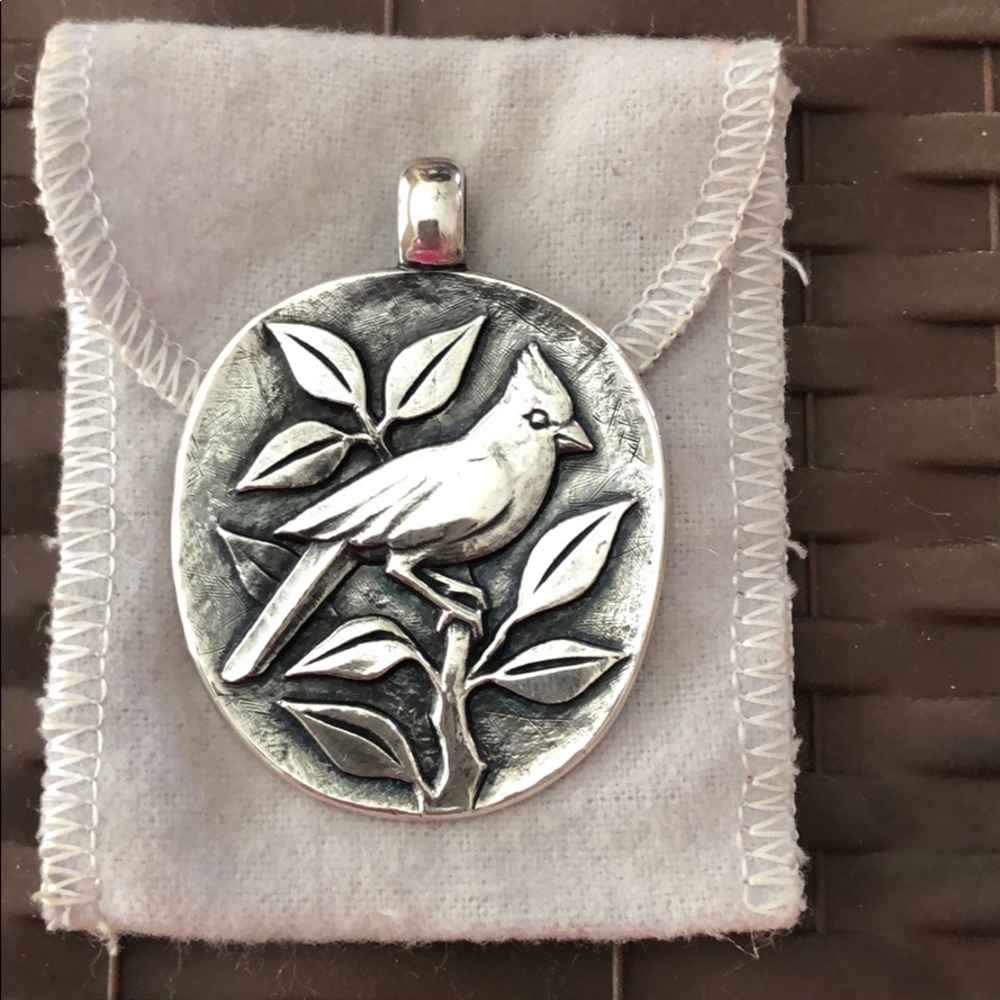 Rare James Avery Retired Lg Cardinal Pendant